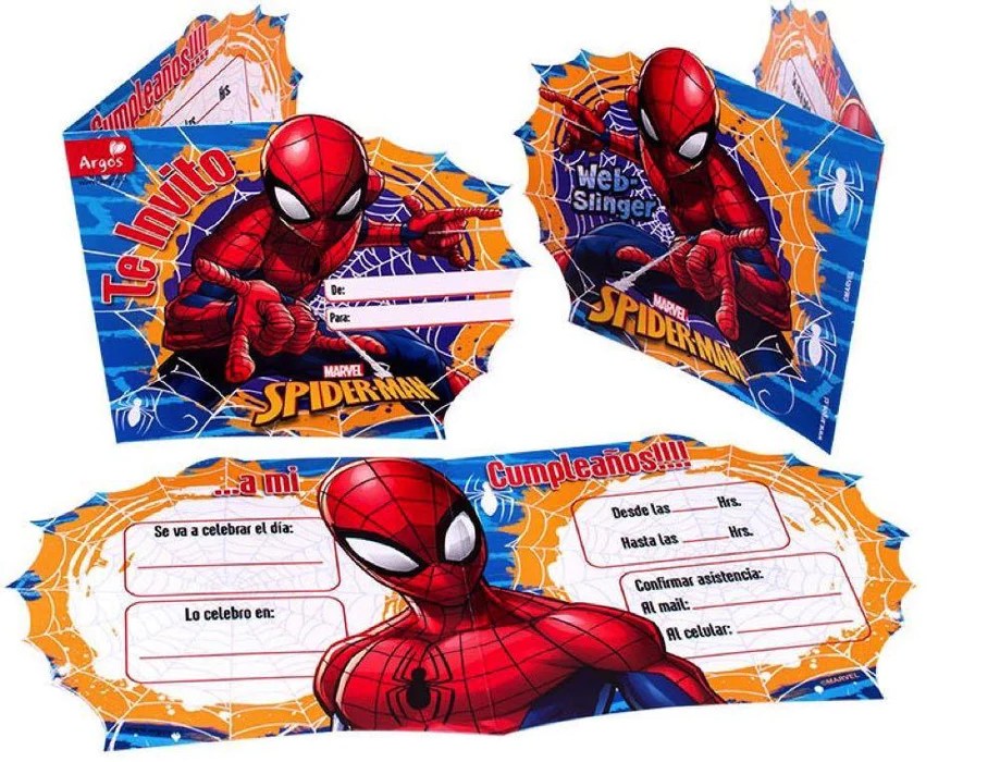 INVITACIONES SPIDERMAN 6 UN