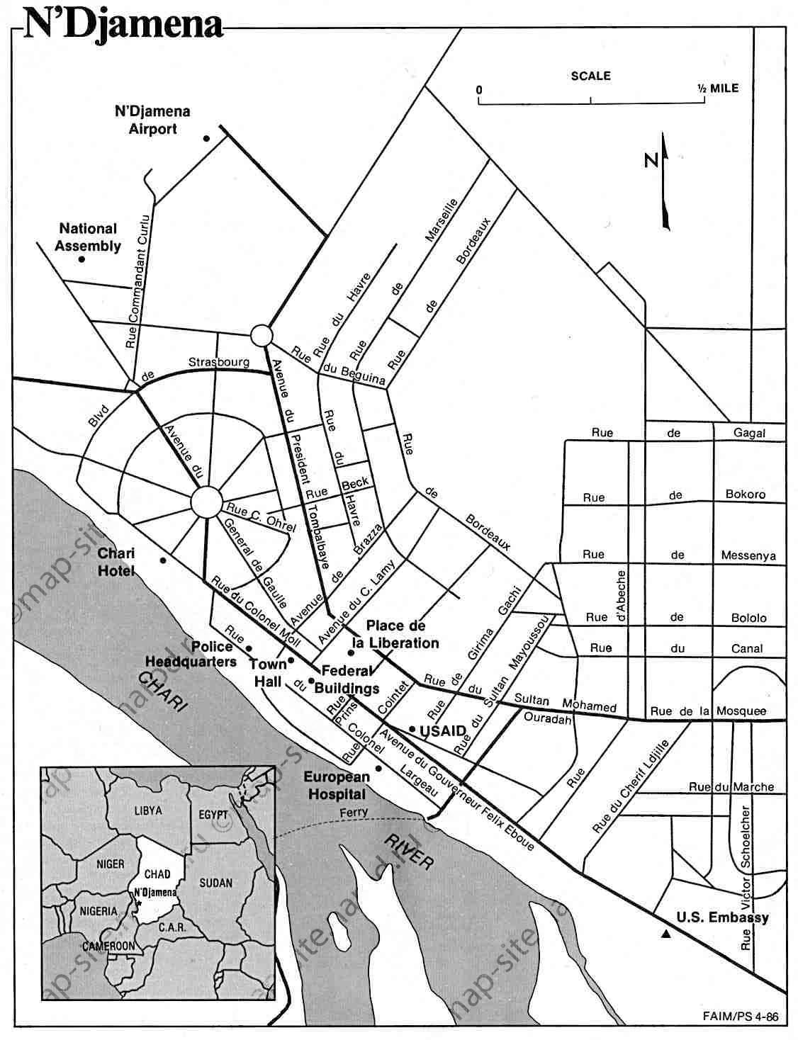 Map Of N Djamena Ndgamena.