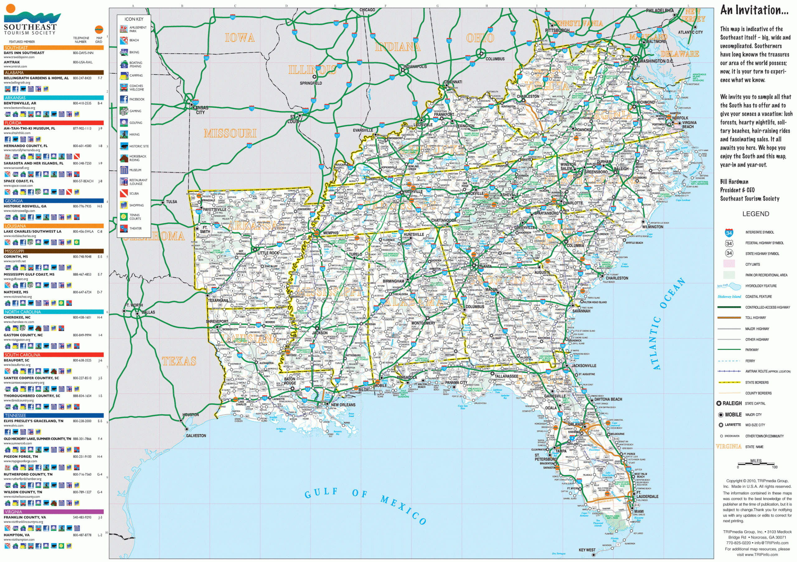 Printable Map Of United States Free Printable Map Southeast Usa Road Map 4 Scaled 