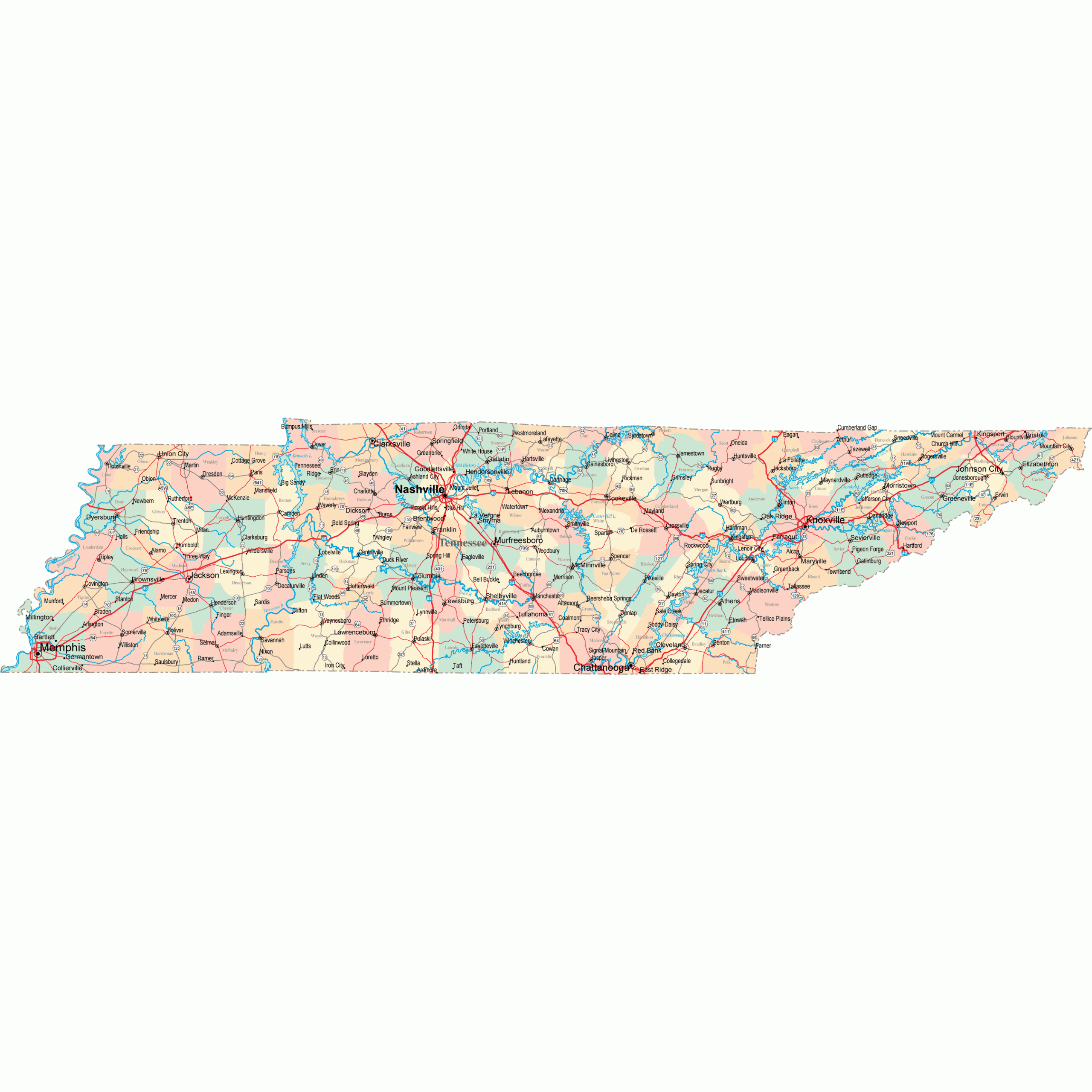 Printable Tennessee County Map Map Printable Tennessee County Map Printable Free Printable Map 