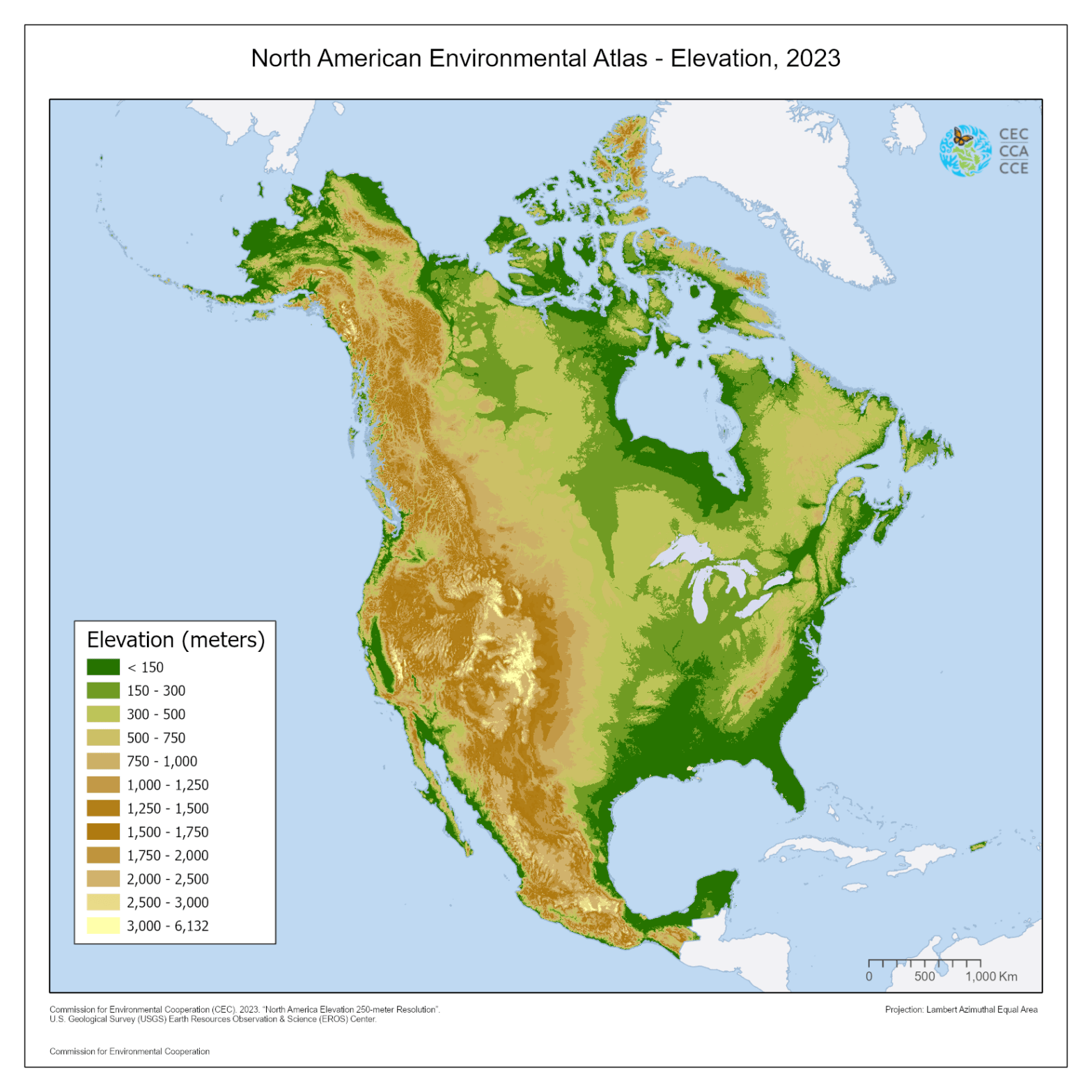 Elevation Map Of USA With Key Elevation 2023 Inside Elevation Map Of Usa With Key 