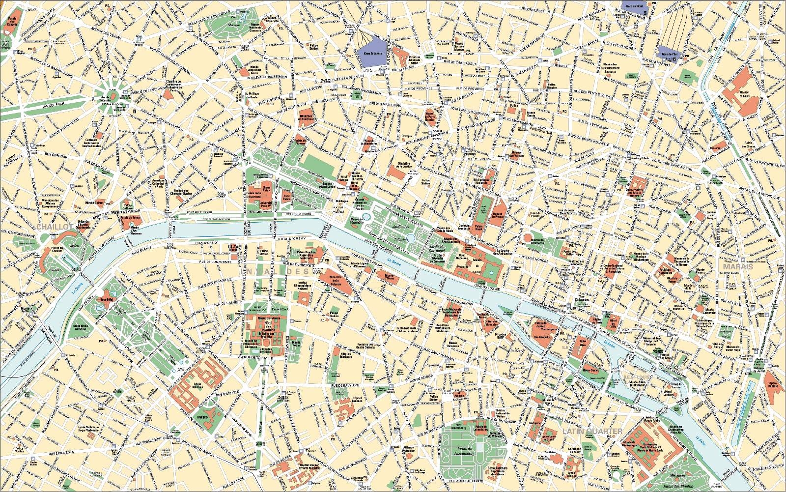 Paris Tourist Map Printable Printable USA Map Paris Tourist Maps Printable 