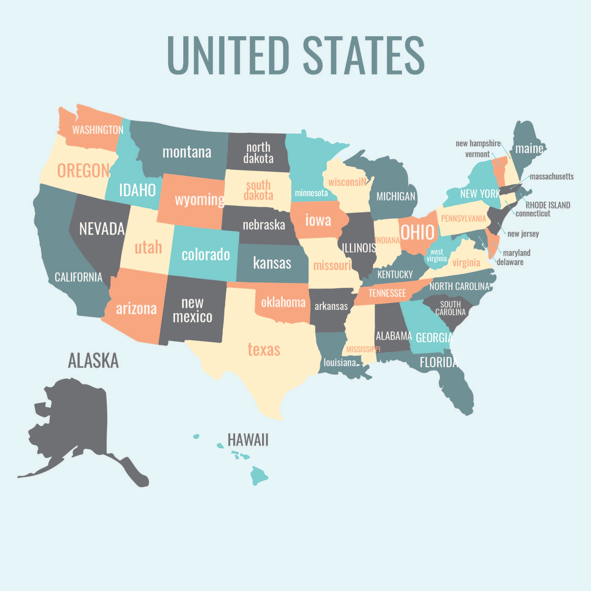 Printable US Map With States Labeled Free Printable Map Printable Us Map With States Labeled 