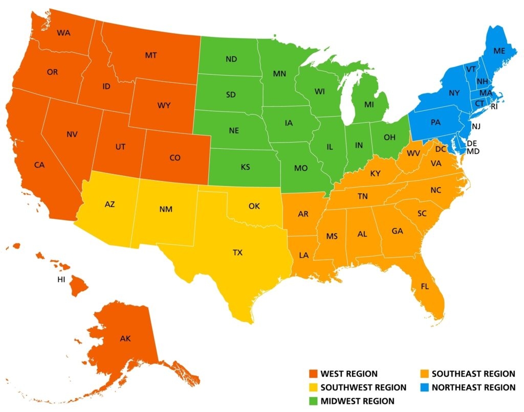 US Regions Map Printable Free Printable Map Us Regions Map Printable 3 