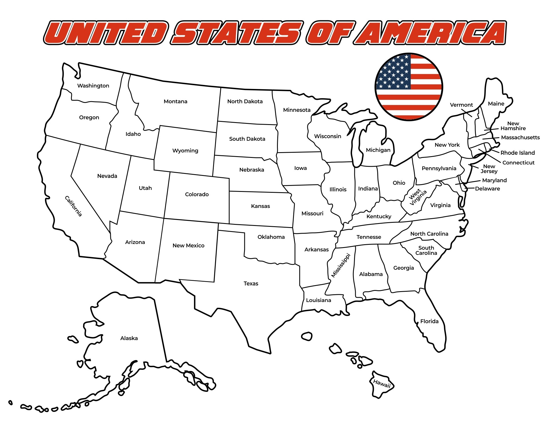 Printable States Map Free Printable Map Printable States Map 