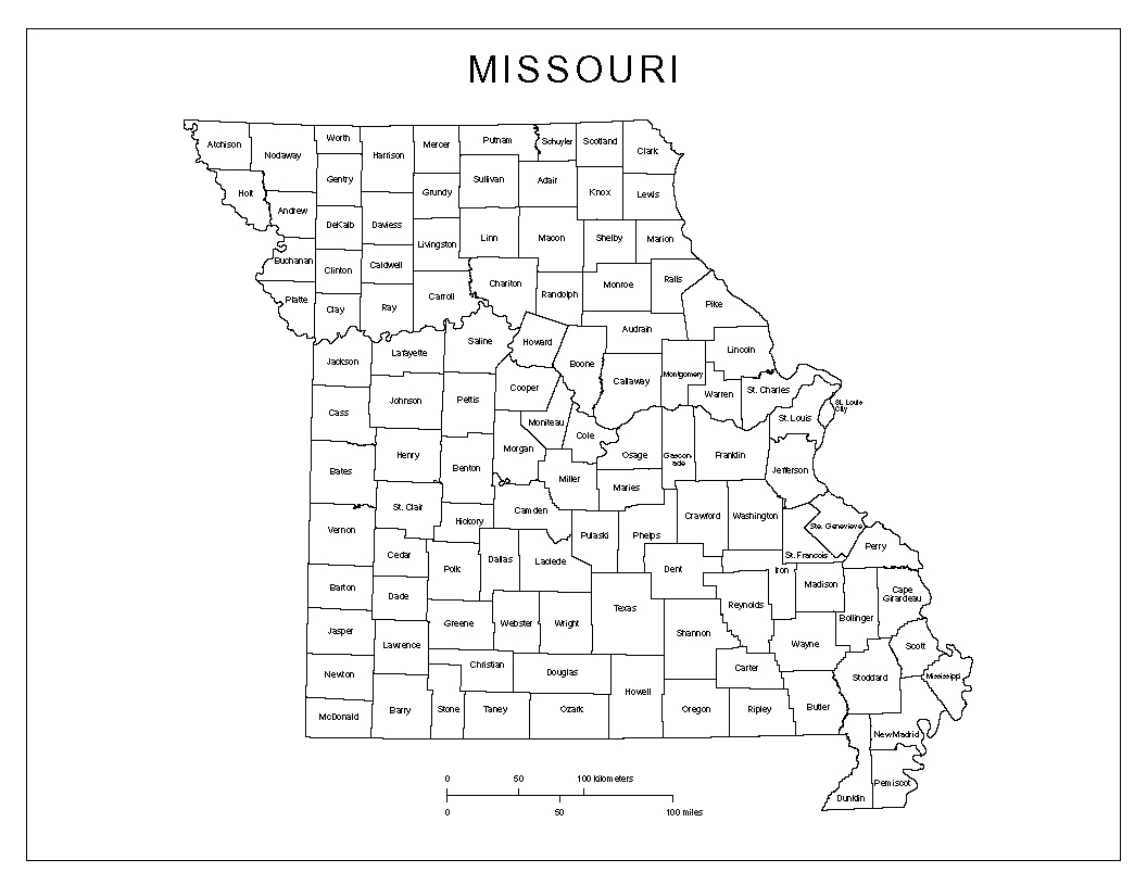 Missouri County Map Printable Printable US Map Missouri County Map Printable 