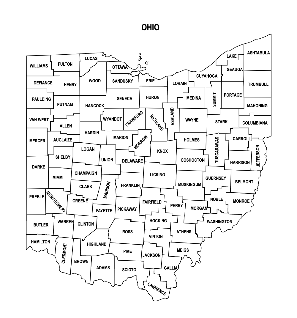 Printable Ohio County Map Printable US Map Ohio County Map Editable Printable State County Maps 
