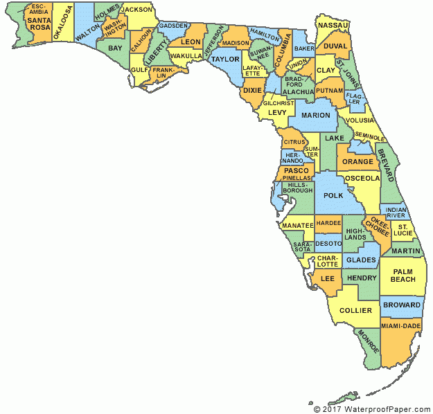 Printable County Map Of Florida US Maps State Outline Cities.