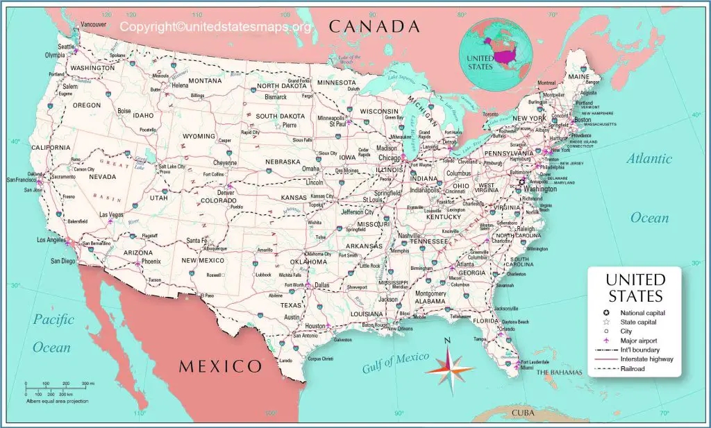 Map Of USA With Cities Printable Printable US Map Us Map With Cities Printable Usa Cities Map Labeled 1 