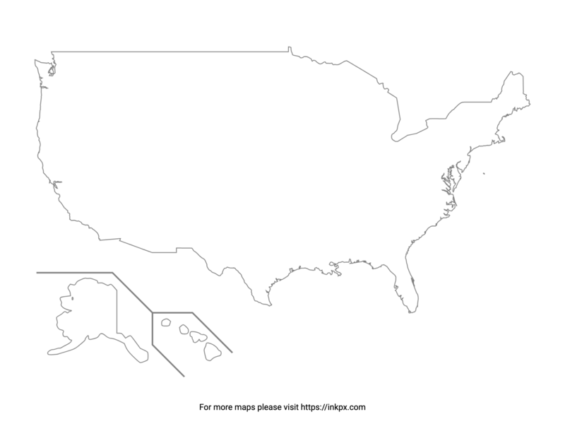 Printable US Map Outline Printable US Map Printable Us Map Outline Inkpx 