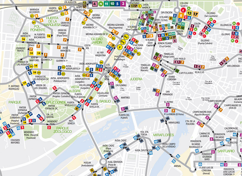 Mapa Tur Stico De C Rdoba 2026 Mapa Turistico Com Linea Autobus Cordoba 