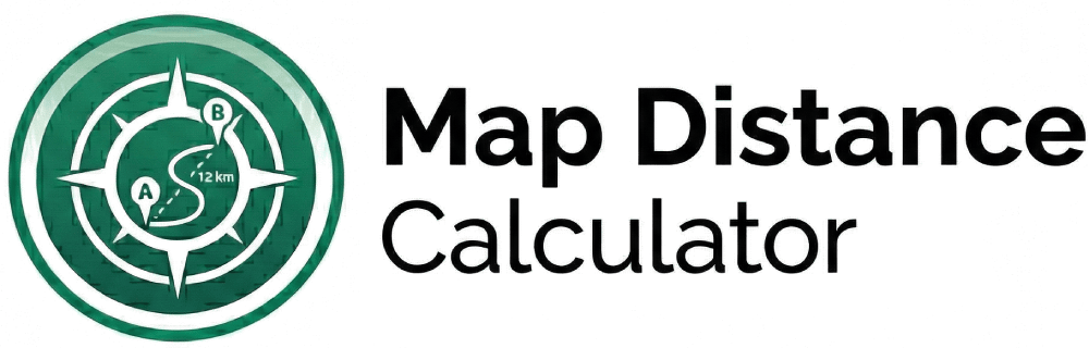 Map Distance Calculator KM Miles Tool Logo.