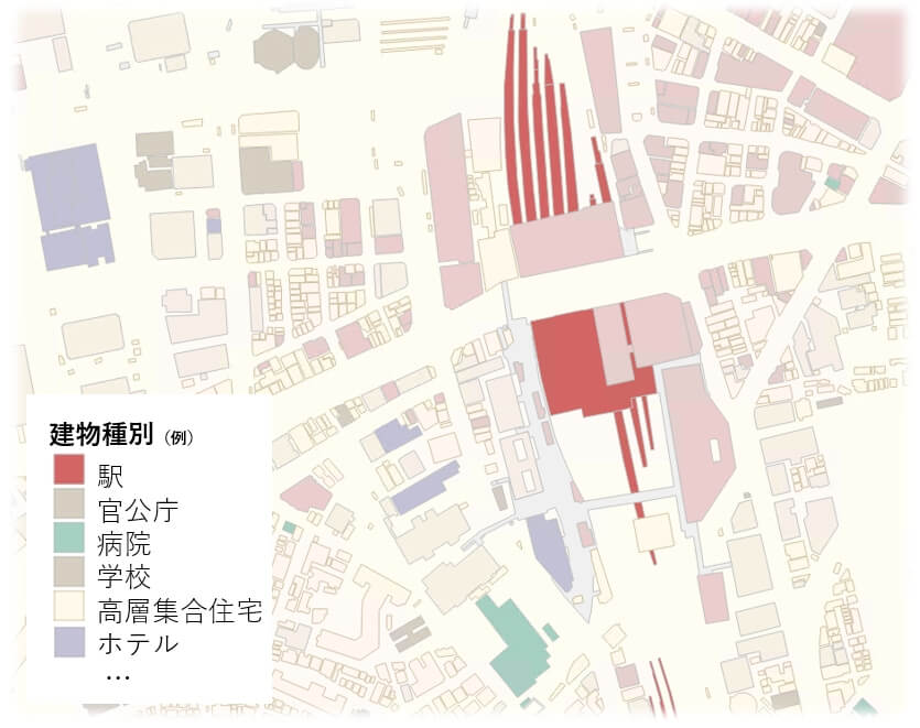 建物ポリゴンとオプション