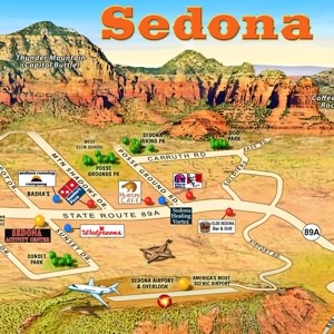 Sedona Arizona Map National Park Sedona Arizona Letterpress Map SedonaAZ 