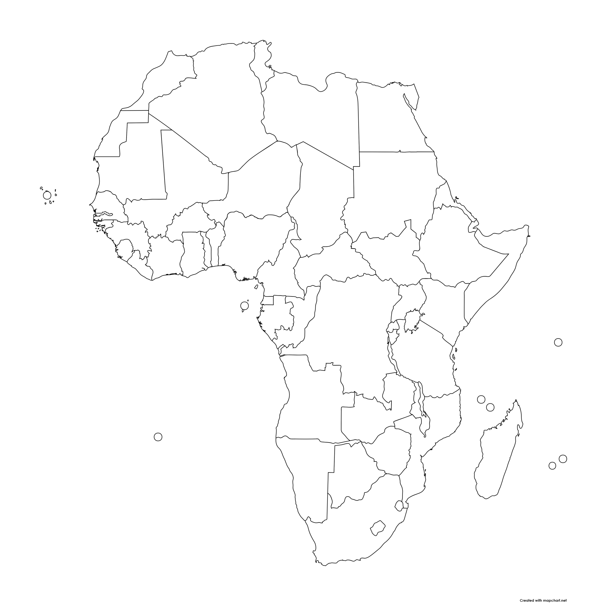 Mapa de áfrica mudo