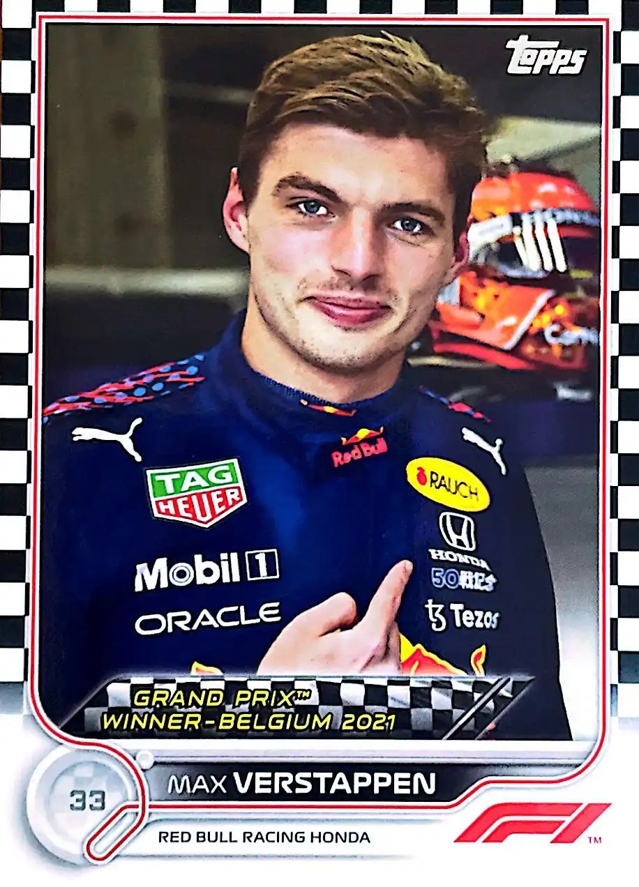 Max Verstappen - Grand Prix Winners 2022 Topps Formula 1 Racing Base Checker Flag Parallel #162