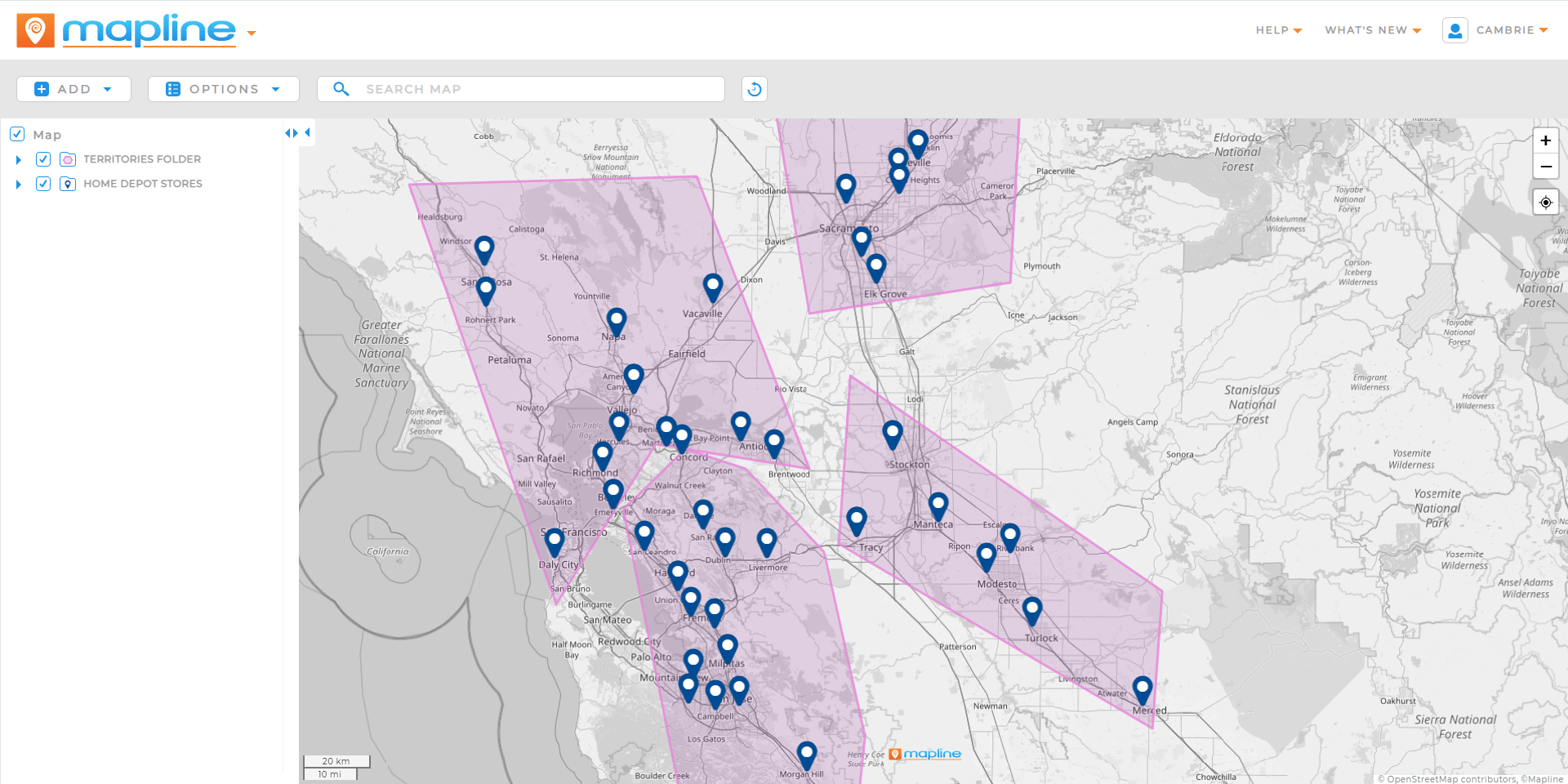 Plot Zip Code Territories For Sales Teams Mapline Draw Merge Or Auto Assign Codes.