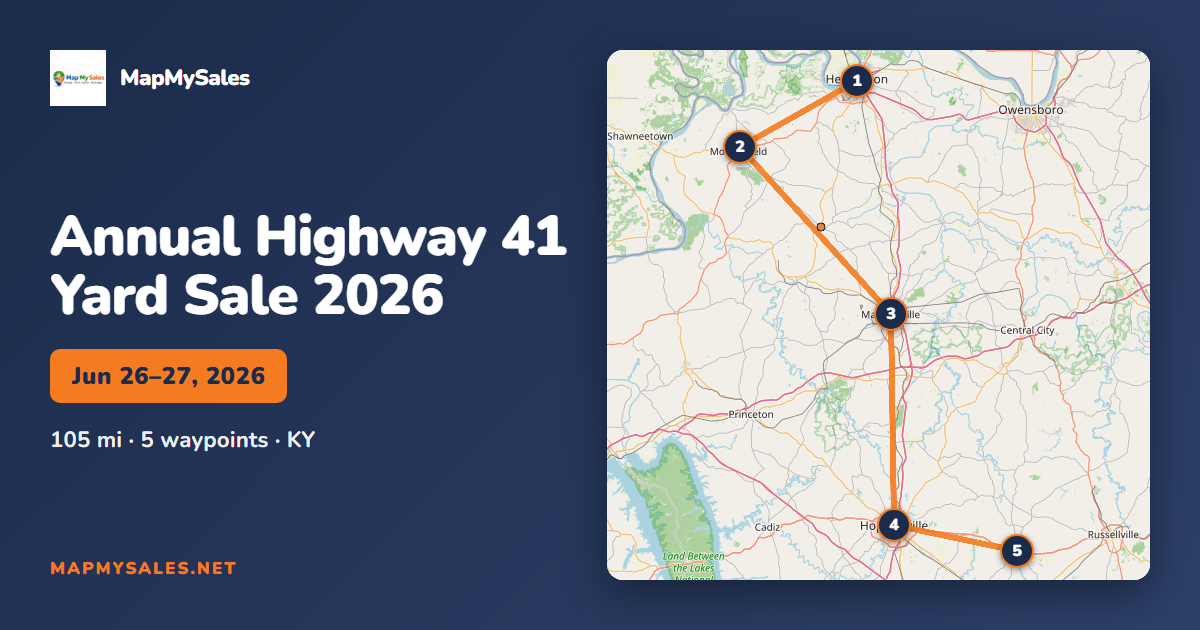 Highway 41 Yard Sale 2026 Complete Western Kentucky Route Guide Ky Hwy 41 