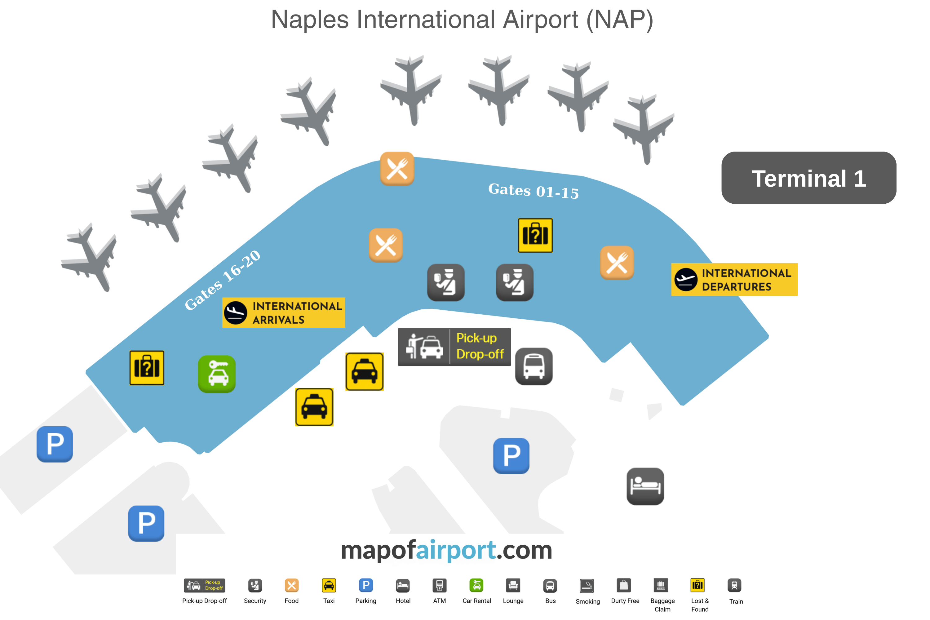 Naples Airport Map Gates Terminal And Transport Naples Airport Map 