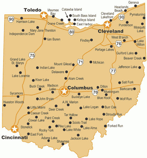 Ohio state parks camping map