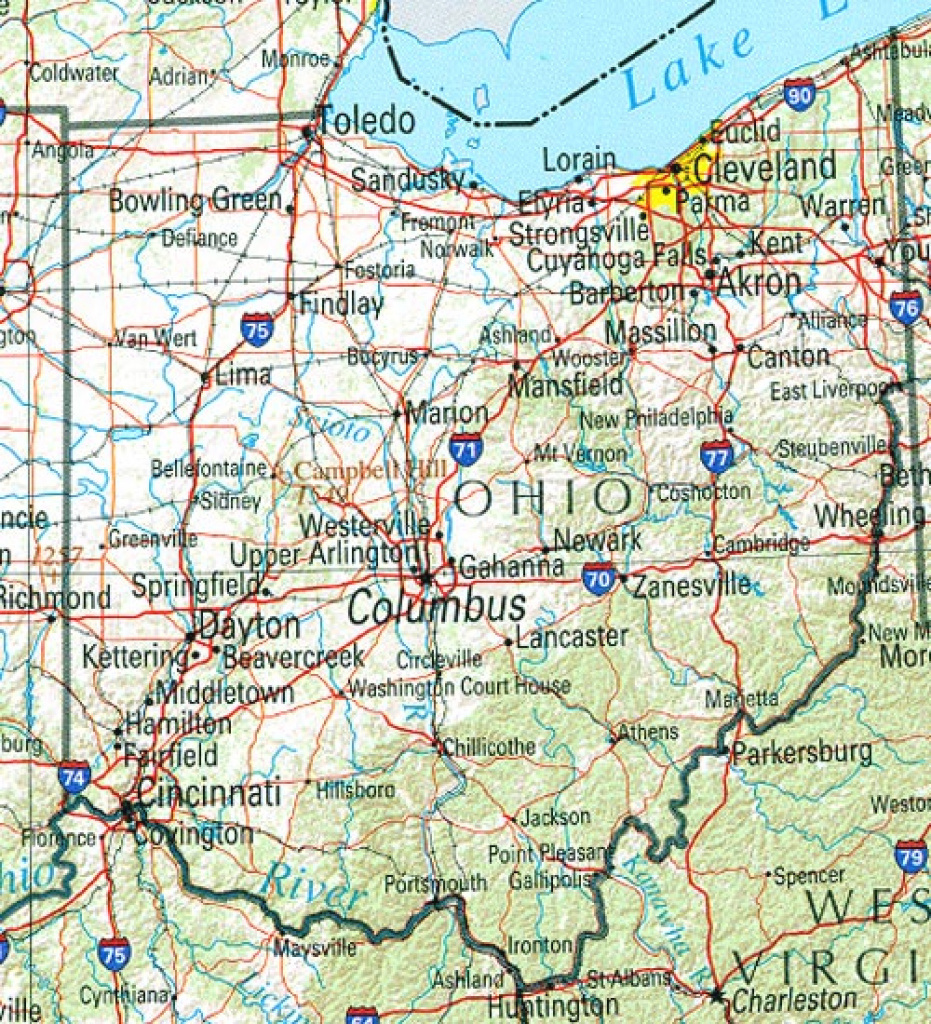 Detailed Map Of Ohio Maps Of Ohio Ohio State Road Map Printable Map 2 