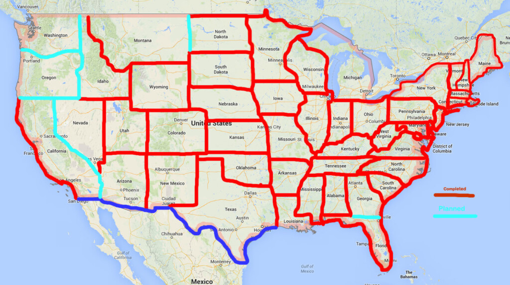 Map Of Us Border Printable Map Of The US Us Map With State Borders Map 1024x573 