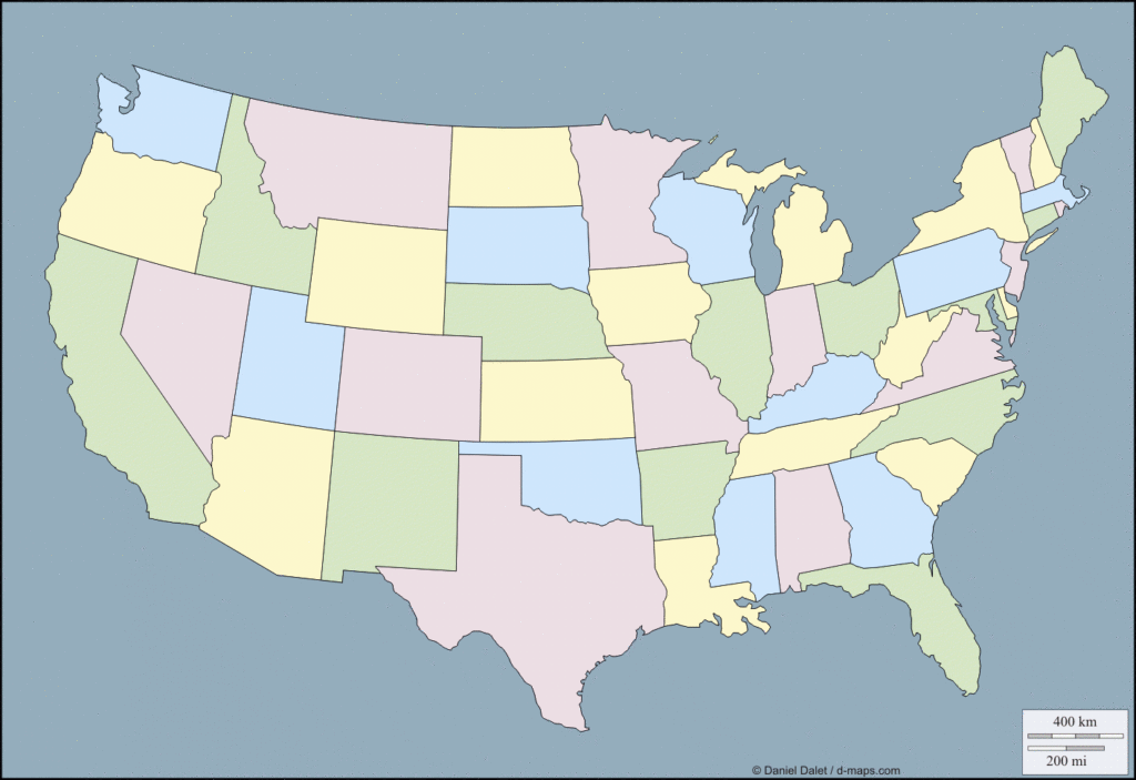 Map Of Us States No Labels Printable Map Of The US Us Map Without Labels 1 1024x703 