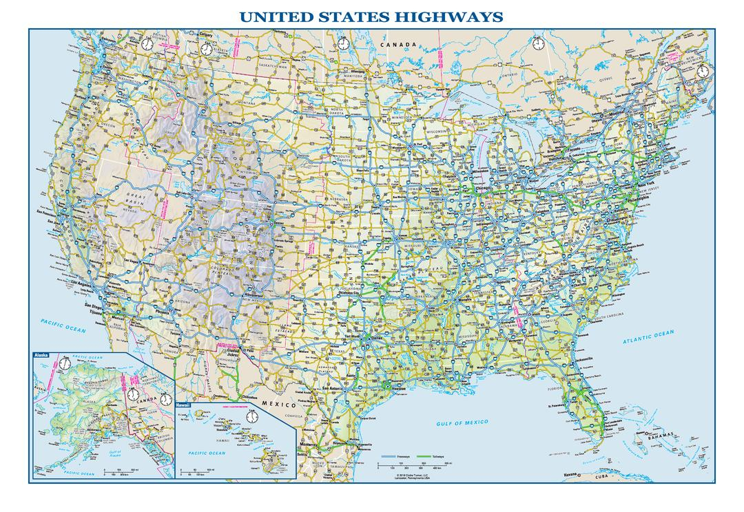 High Resolution Interstate Map Of Us Printable Map Of The US Usa Interstate Highways Wall Map 2 