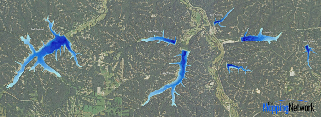 Lake Mapping For 7 Lakes In Arkansas Community The Mapping Network All Lakes Wall Blog 1024x375 