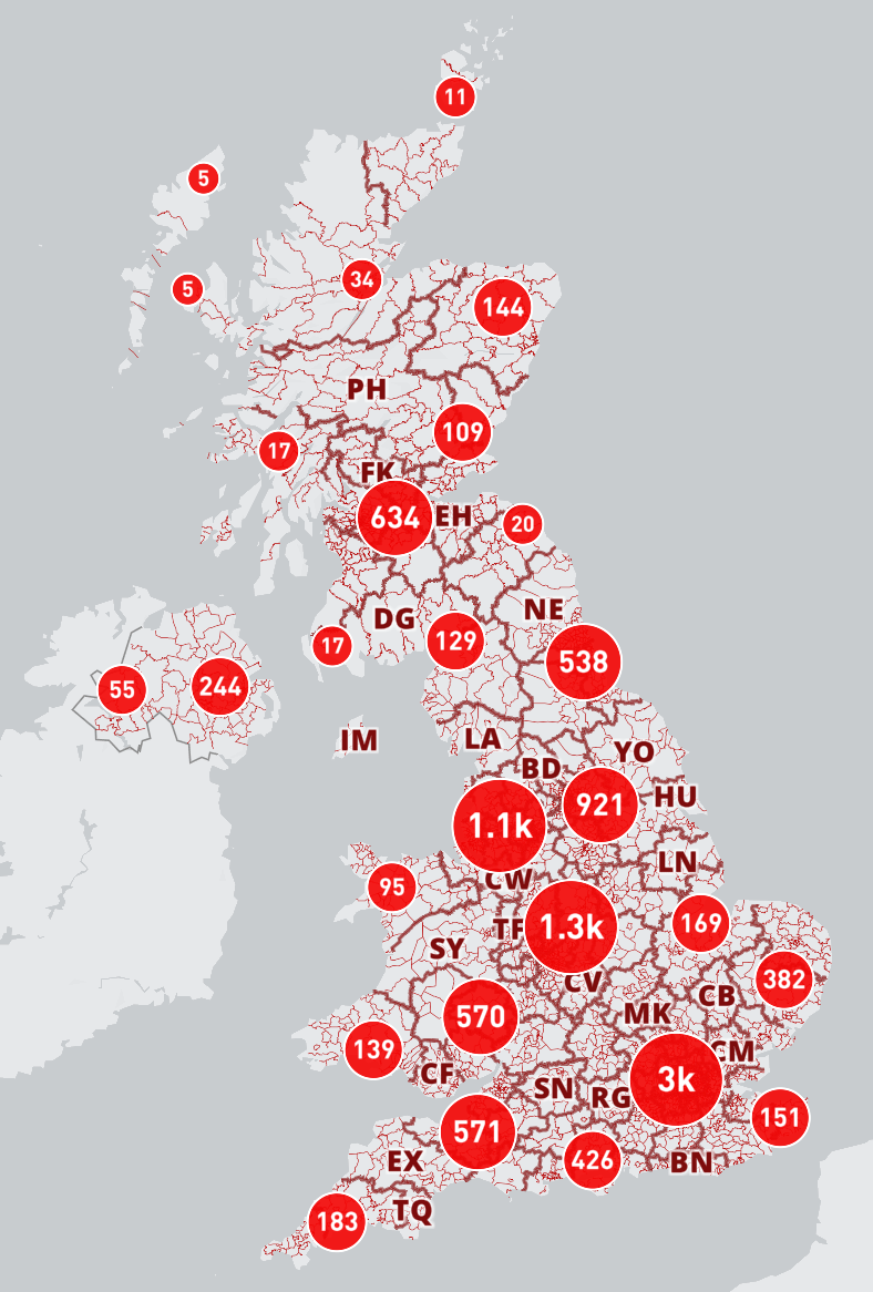 10k Clustered Postcodes Maproom 10k Clustered Postcodes 