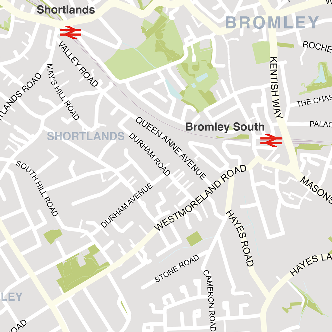 Bromley London Borough Map Maproom Bromley Detail 
