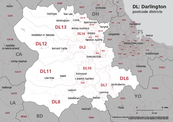 All Postcodes In The Dl10 Postcode District - Best Gradient Patterns in Full HD