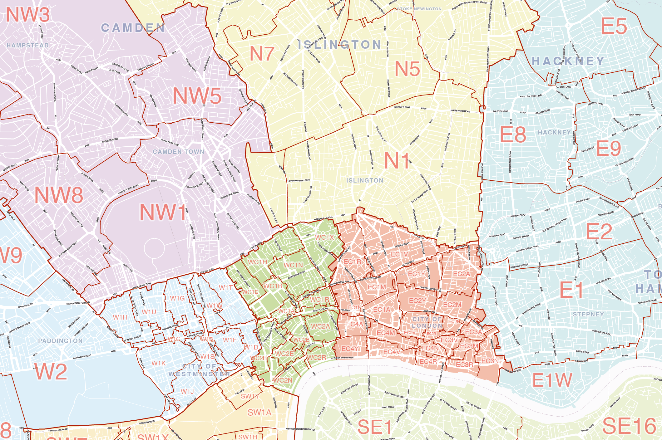 Does London Have Zip Codes Greater London Postcodes Style 1 Detail 