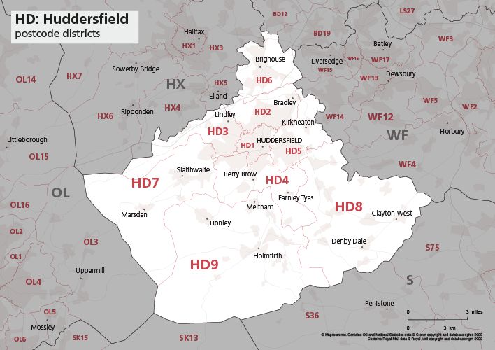 Postcode Districts 1 Maproom - Desktop Geometric Images for Desktop