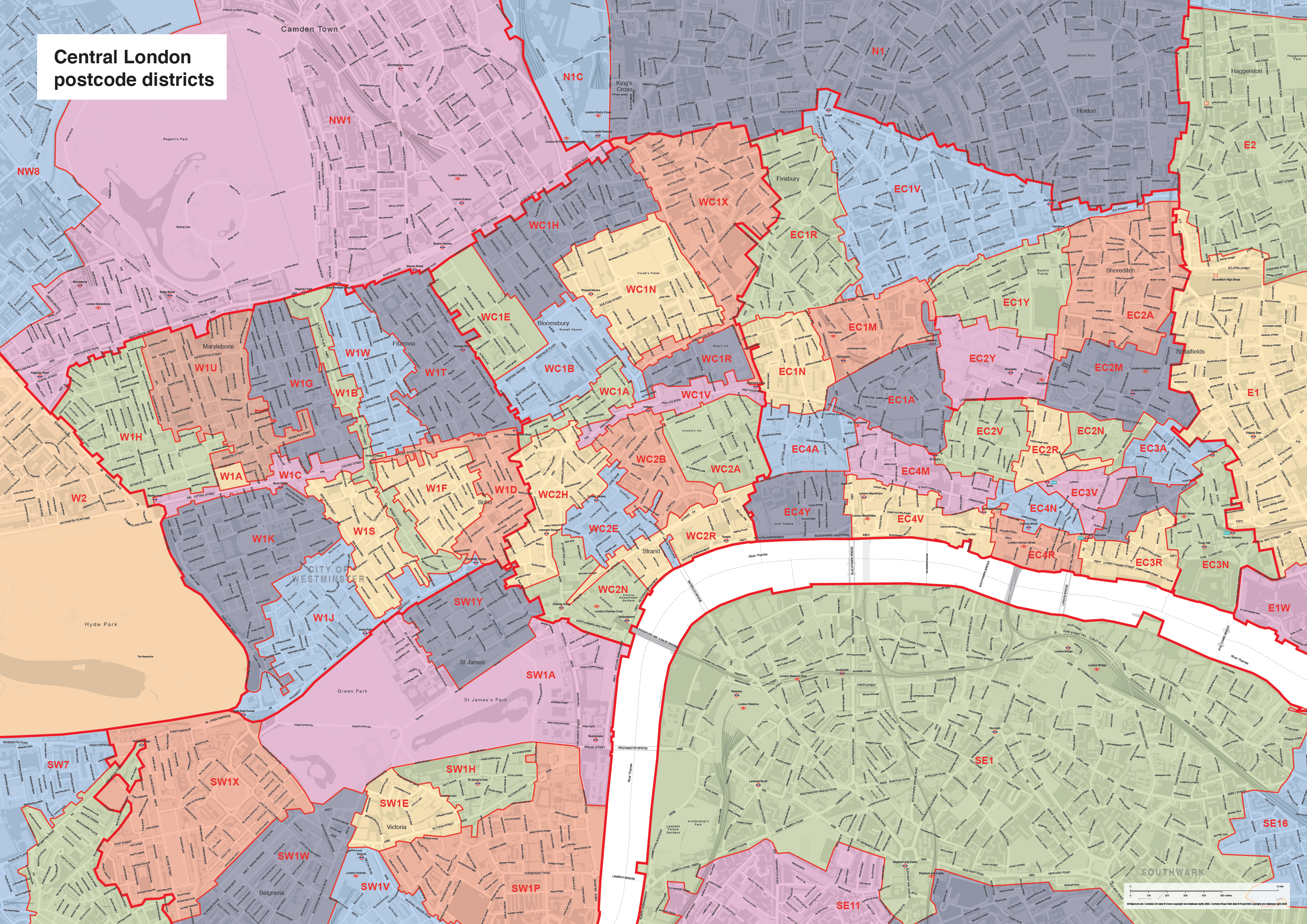 London Postal Code Map Postal Code N16 E2 E17 E10 Bh Postcode Area London W WC EC Postcode Districts Detailed Map Preview V4 