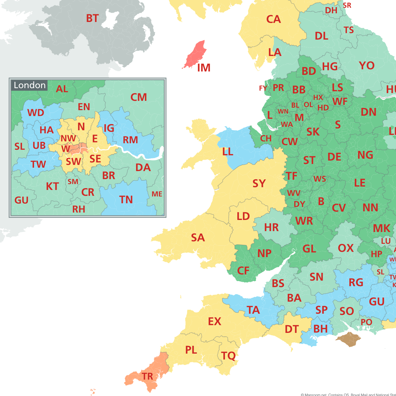 Overview Of Our Digital Postcode Maps And Mapping Tools Maproom Postcode Delivery Zones Basic 