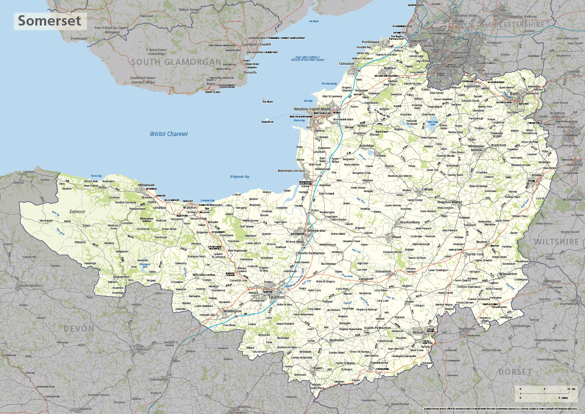 Somerset Map Langley S New Map Of 11717 National Trust Somerset Map Preview 