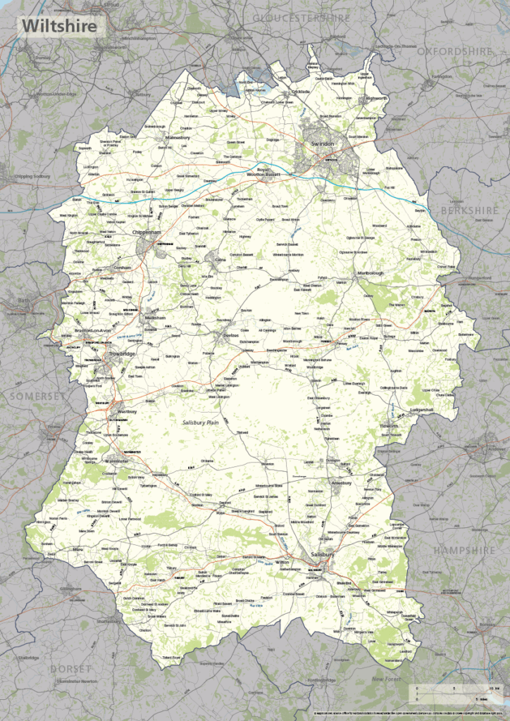Wiltshire County Map Maproom Wiltshire Map Preview 724x1024 