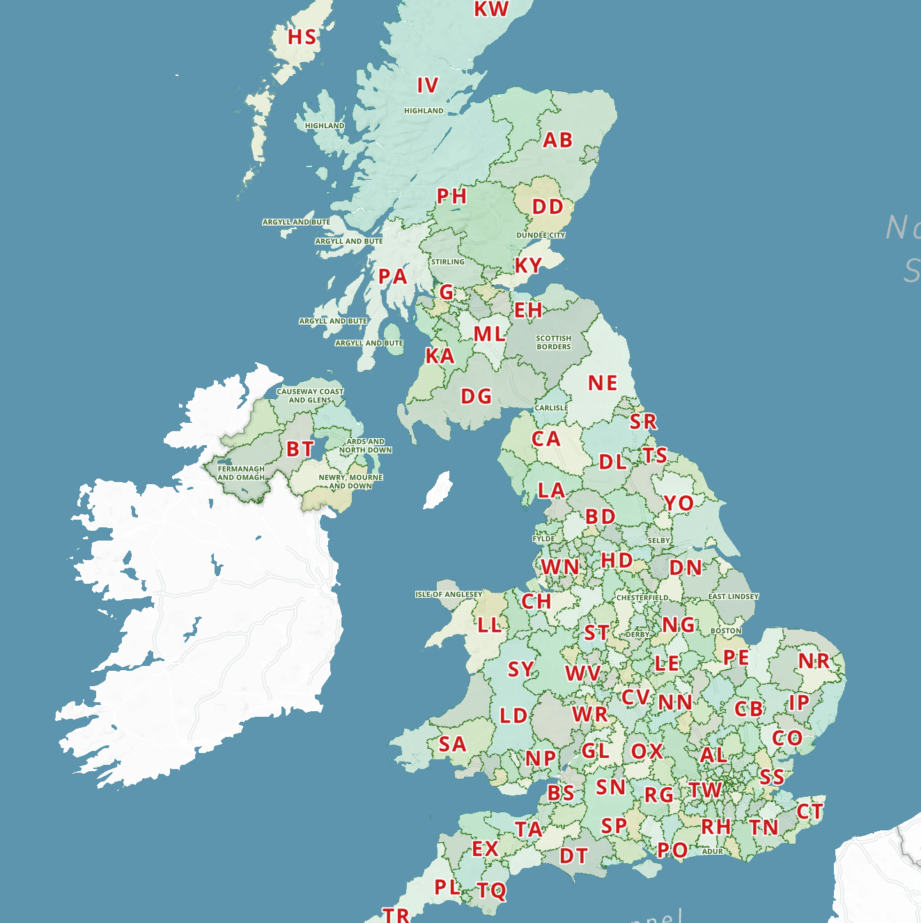 UK Region Maps Maproom Local Authorities And Postcodes Edited 