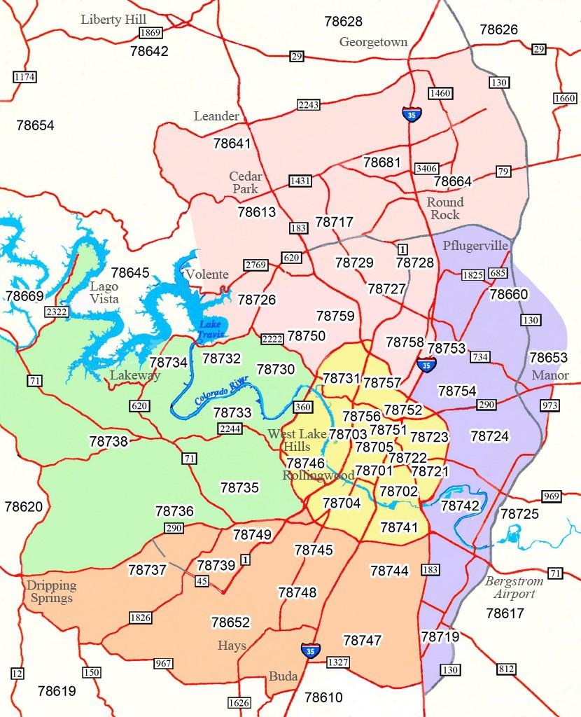 Austin Texas Zip Code Map Austin Area Zip Code Map Texas USA Austin Texas Zip Code Map 
