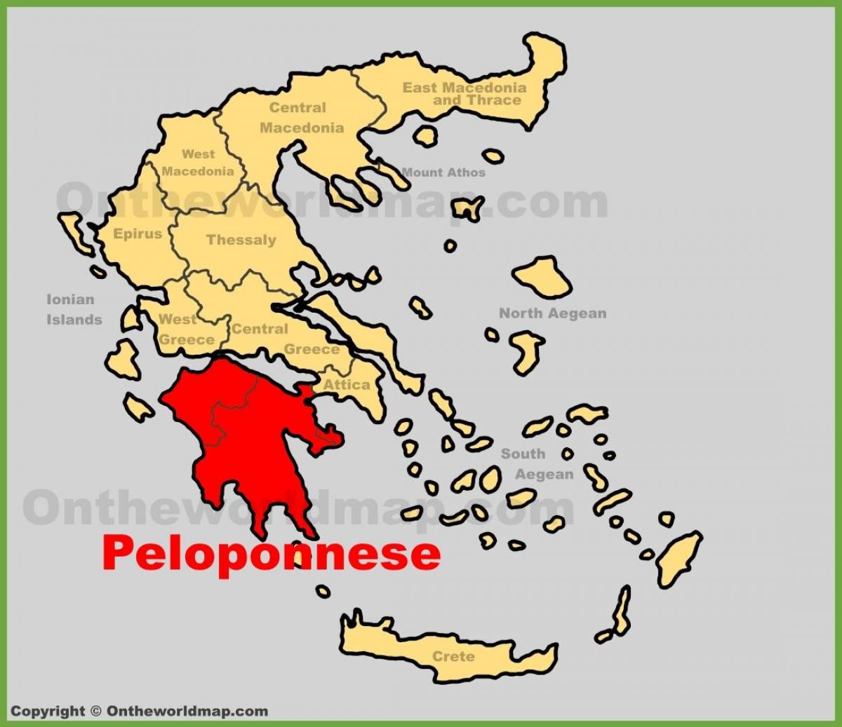Peloponnese Greece Map Map Of Peloponnese Greece Southern Europe Peloponnese Greece Map 