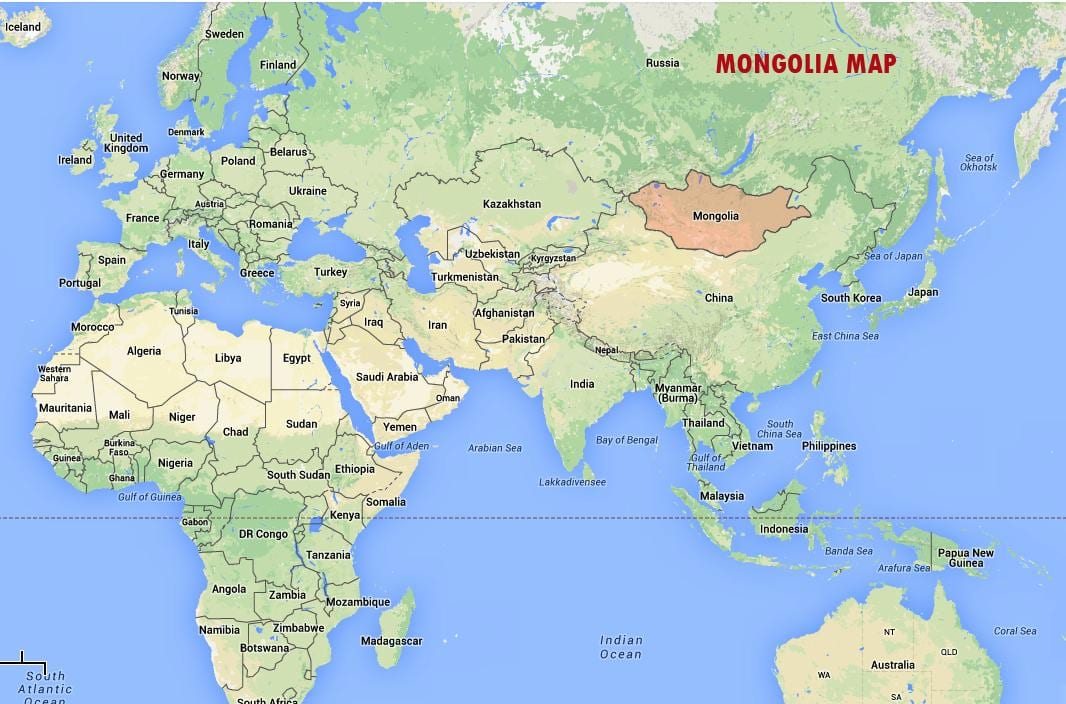 Mongolia On World Map.