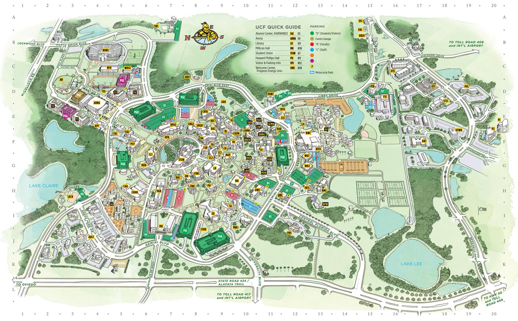 University Of Florida Printable Campus Map Ucf Map 