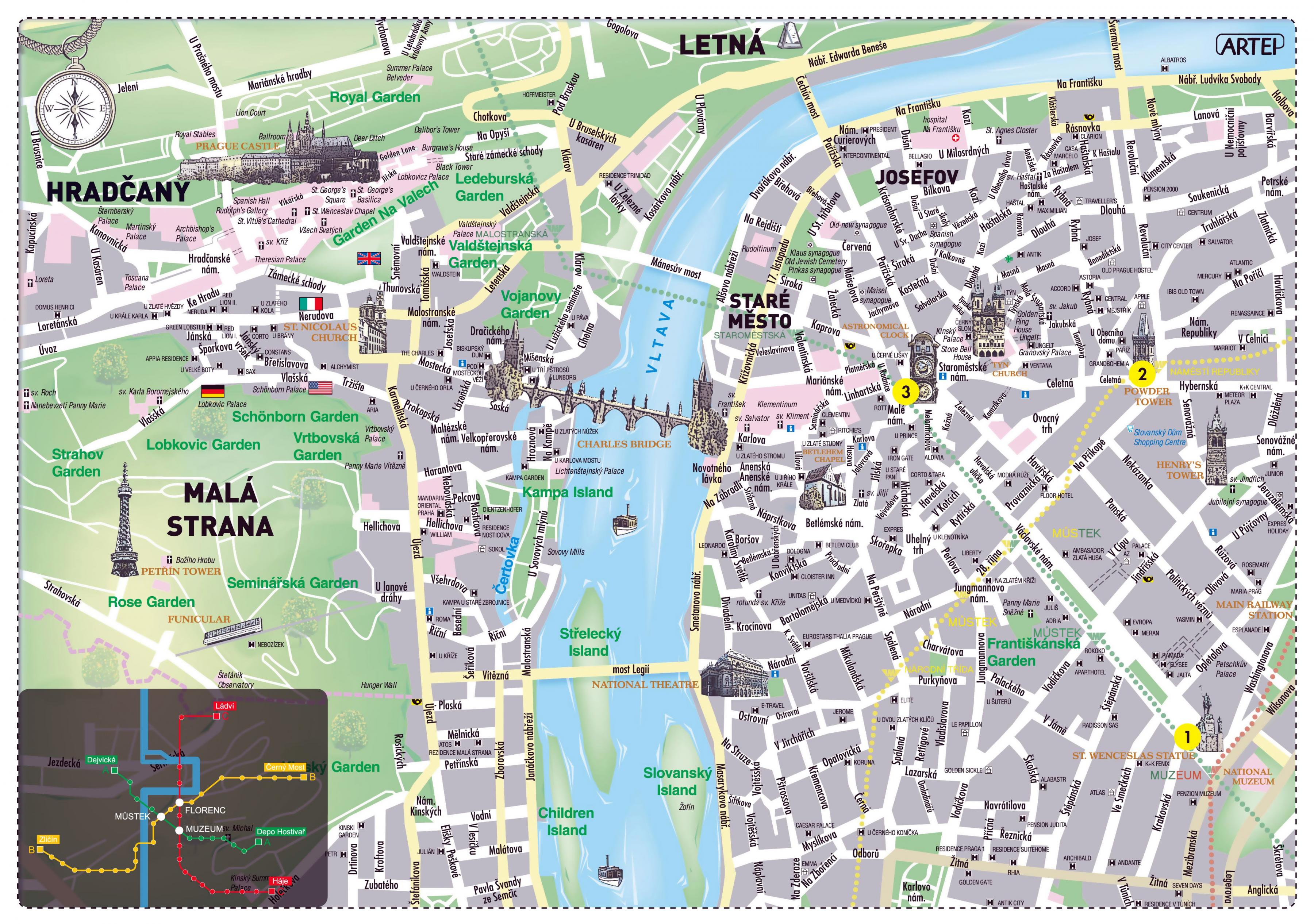Map Of Prague Old Town.