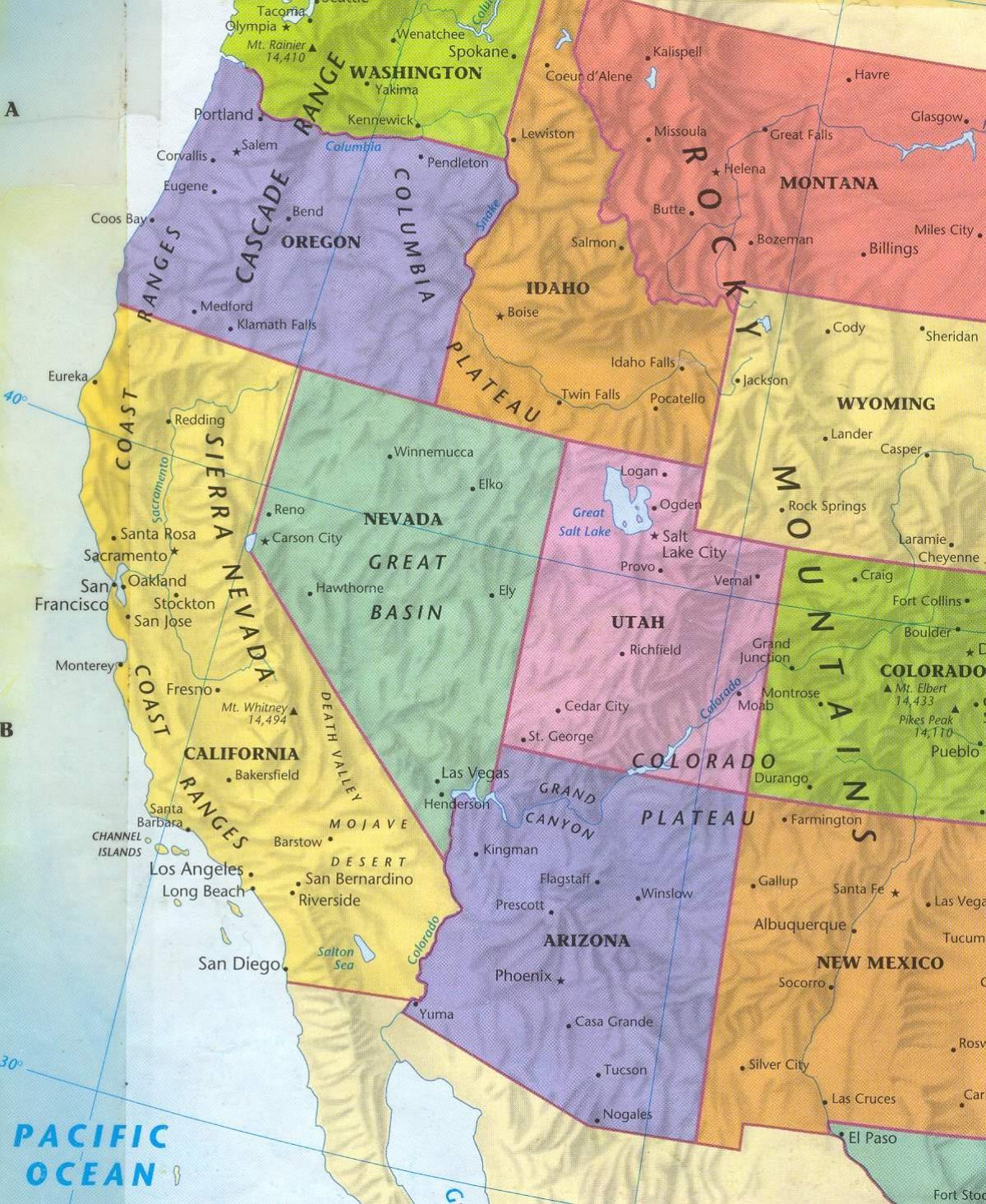 Map Of Western Usa Western Us Map 
