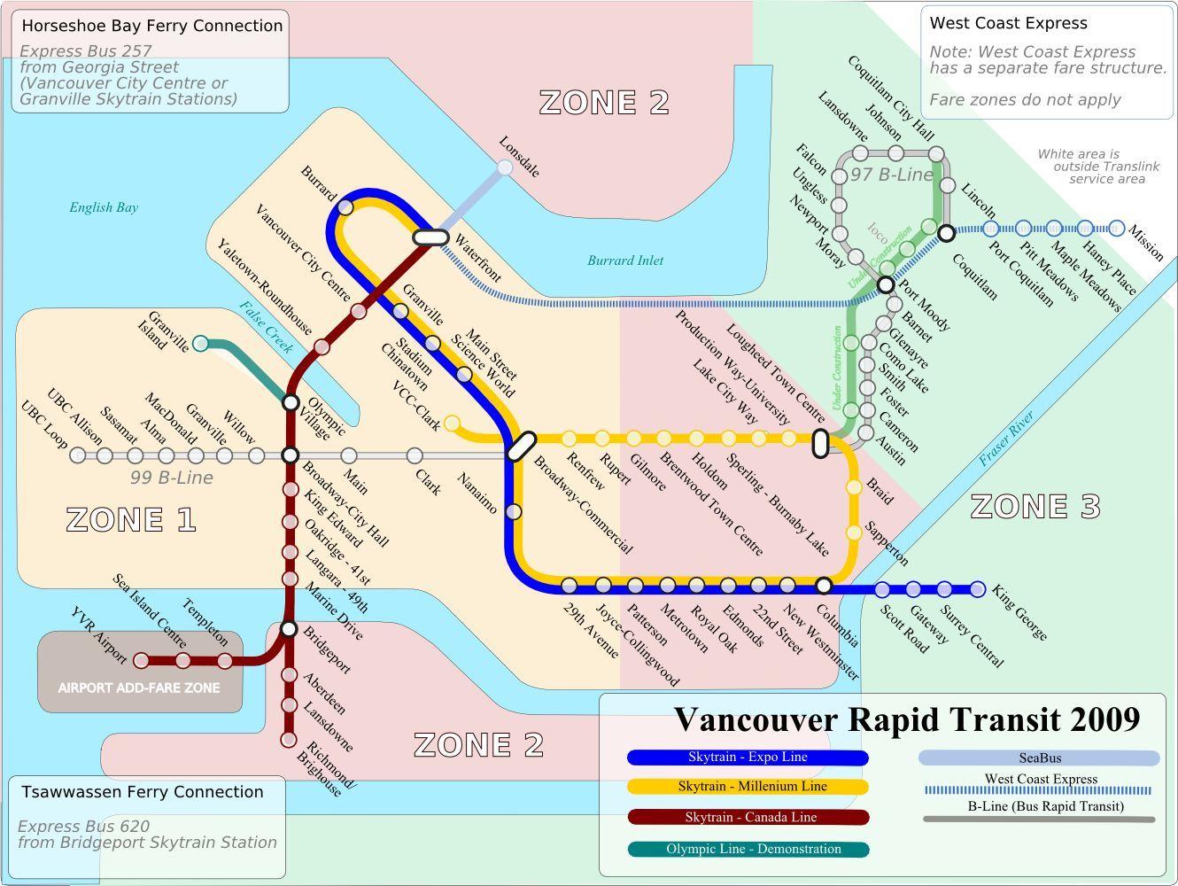Canada Place Vancouver Map Vancouver Transit Map 