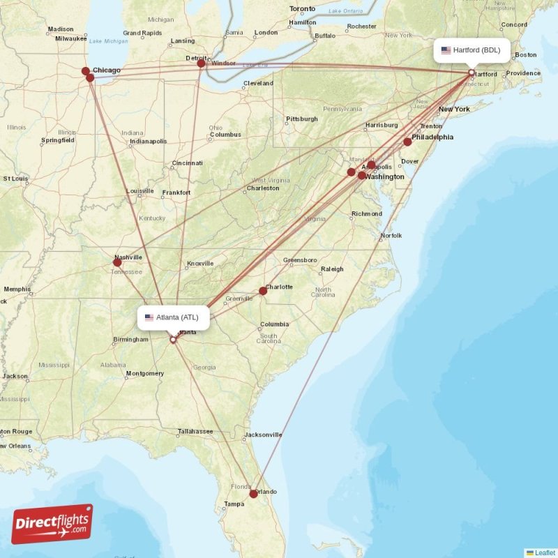 Direct Flights From Atlanta To Hartford ATL BDL Com ATL BDL 