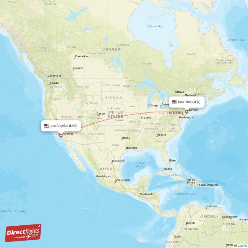 Direct flights from los angeles to new york, lax to jfk non-stop