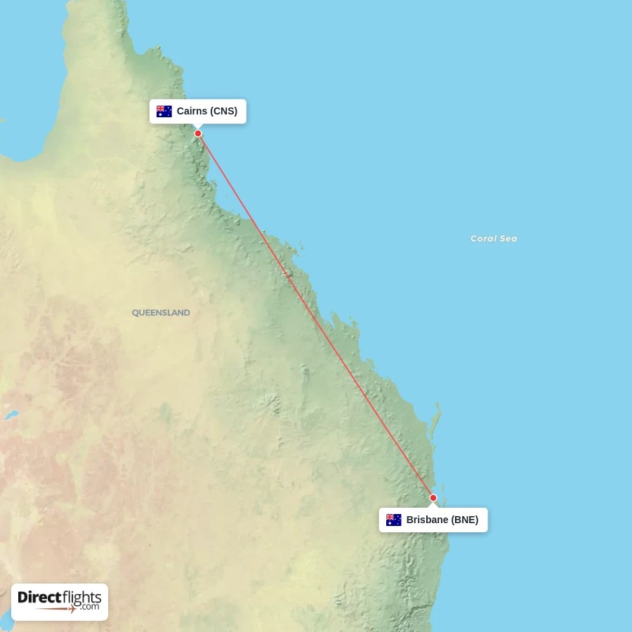 Direct Flights From Cairns To Brisbane CNS BNE Com Cns Bne