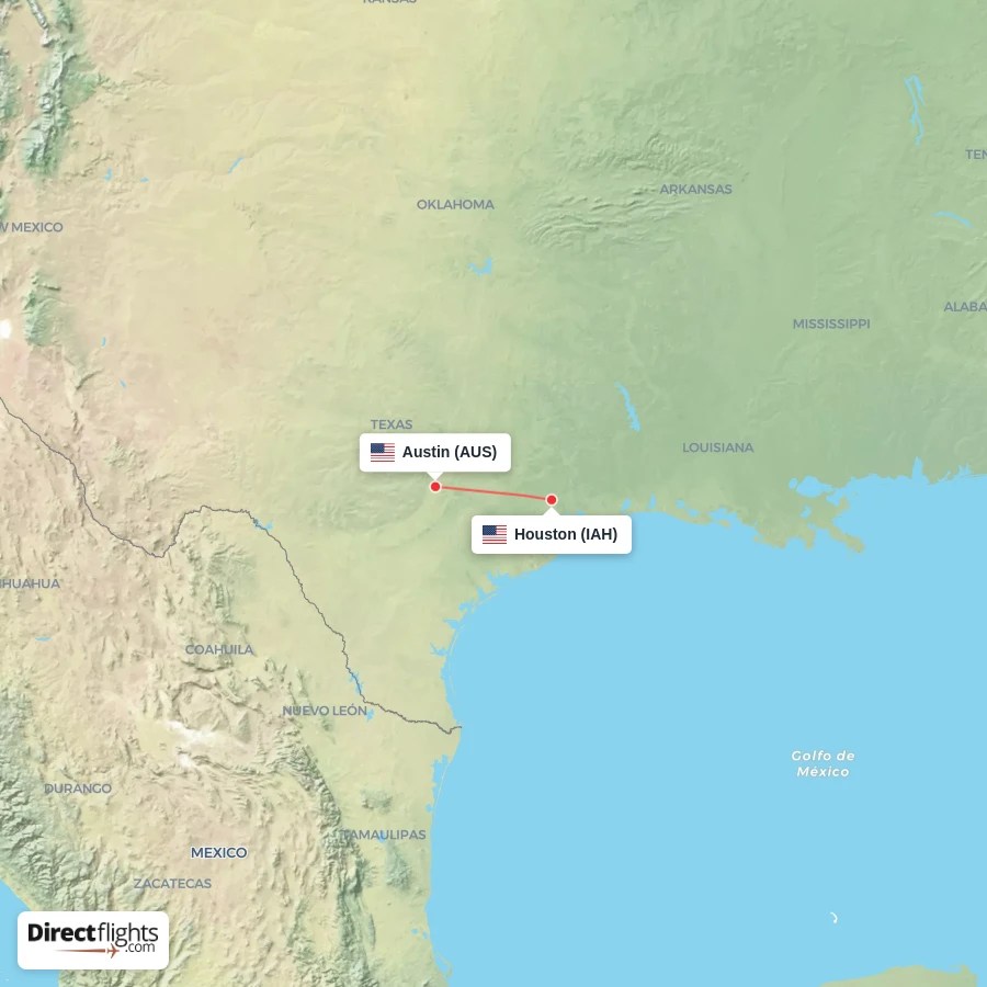 Direct Flights From Houston To Austin IAH AUS Com Iah Aus